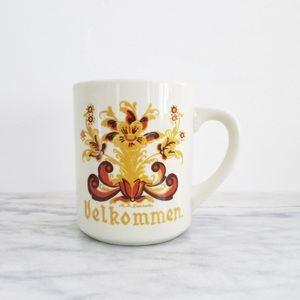 Vintage Norwegian Folk Art Mug